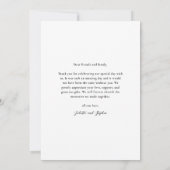 Modern Script Simple Photo Wedding Thank You Card (Back)