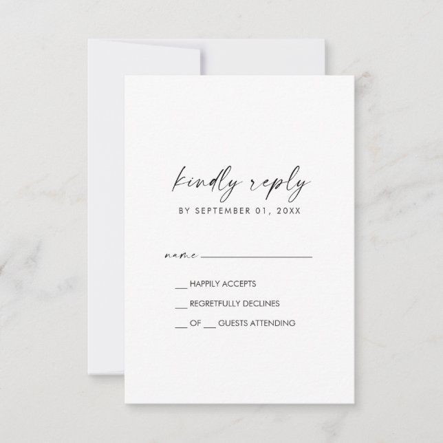 Modern Script Simple RSVP Card (Front)