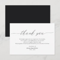 Modern Script Simple Sympathy Thank You Card