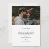 Modern Script Simple Wedding Photo  Save The Date (Back)