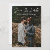 Modern Script Simple Wedding Photo  Save The Date (Front)