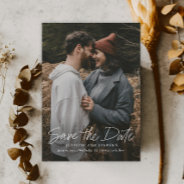 Modern Script Simple Wedding Photo Save The Date Magnetic Invitation at Zazzle