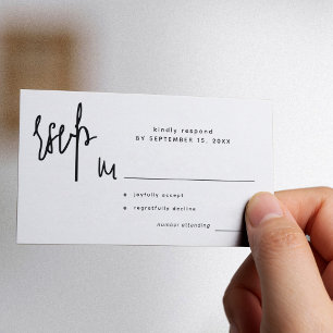 Modern script simple wedding rsvp enclosure card