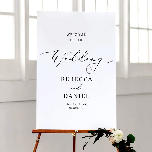 Modern Script Simple Wedding Welcome Foam Boards
