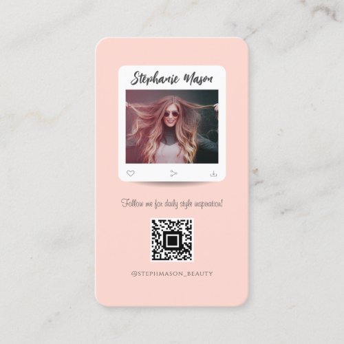 Modern Script Social Media Influencer Beauty Business Card