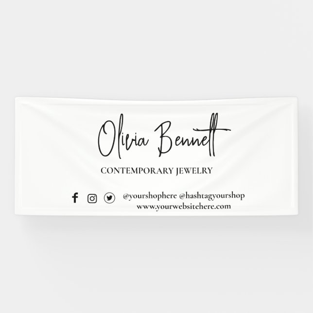 Modern Script Social Media Marketing Display  Banner (Horizontal)