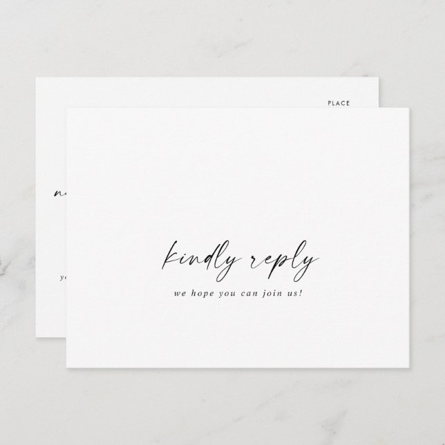Modern Script Song Request RSVP Postcard (Front/Back)
