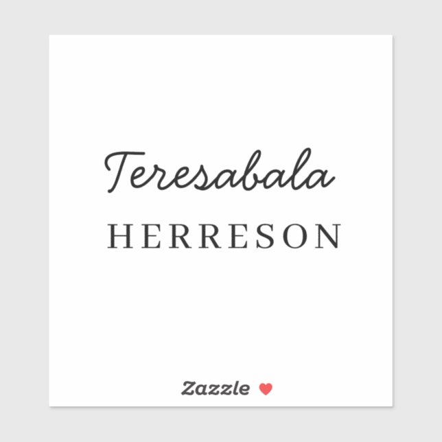 Modern Script Stylish Monogram Design Sticker (Sheet)