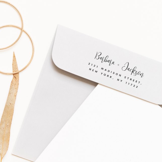  Modern Script Stylish Wedding Return Address Self-inking Stamp (Creator Uploaded)