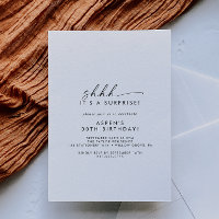 Modern Script Surprise Party Invitation