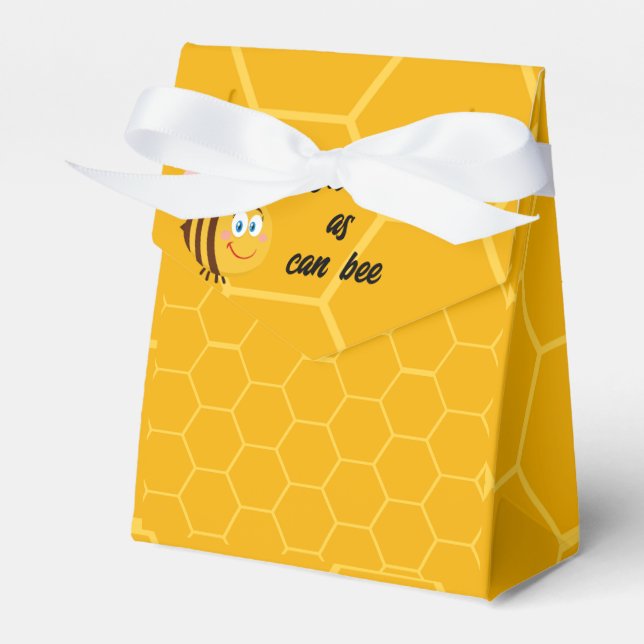 Modern script sweet as can bee gender reveal party favor boxes (Front Side)
