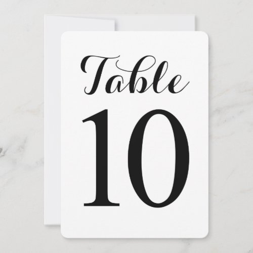 Modern Script Table 10 | Table Numbers Card