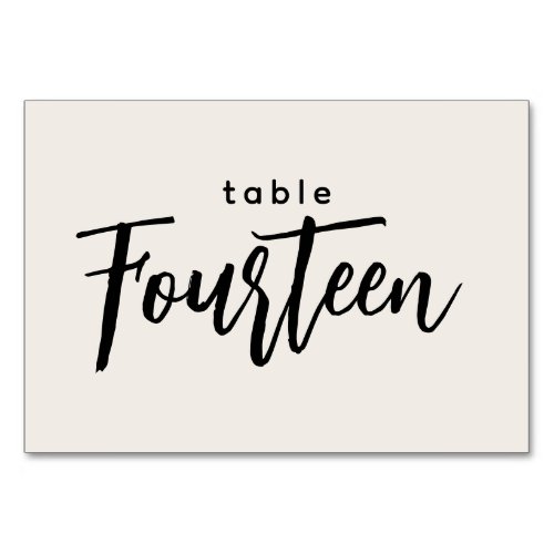 Modern Script Table 14 Fourteen Off_White Wedding Table Number
