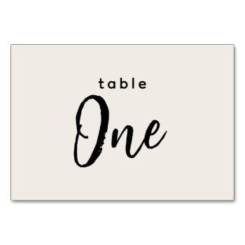 Modern Script Table 1 One Off-white Wedding Table Number by GraphicBrat at Zazzle