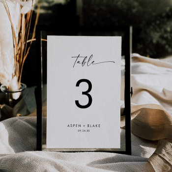 Modern Script Table Number by FreshAndYummy at Zazzle