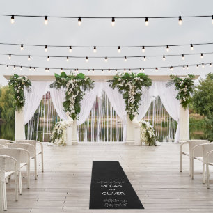 Modern Script Terracotta Wedding Aisle Runner