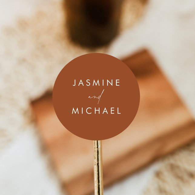 Modern Script Terracotta Wedding Envelope Seals (Creator Uploaded)