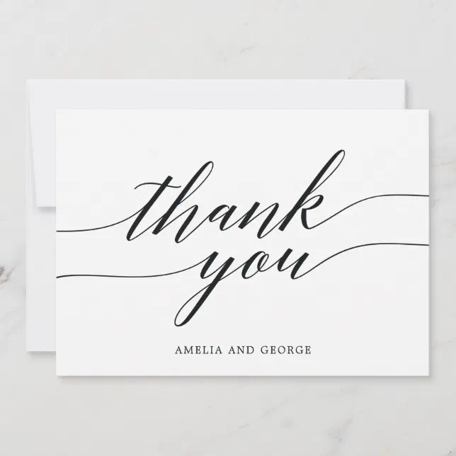 Modern Script Thank You Card | Zazzle