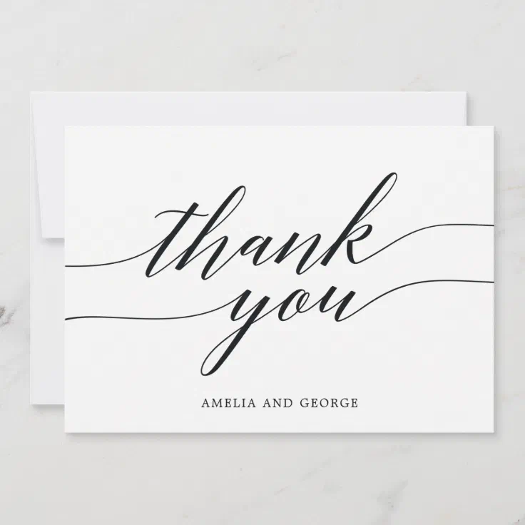 Modern Script Thank You Card | Zazzle