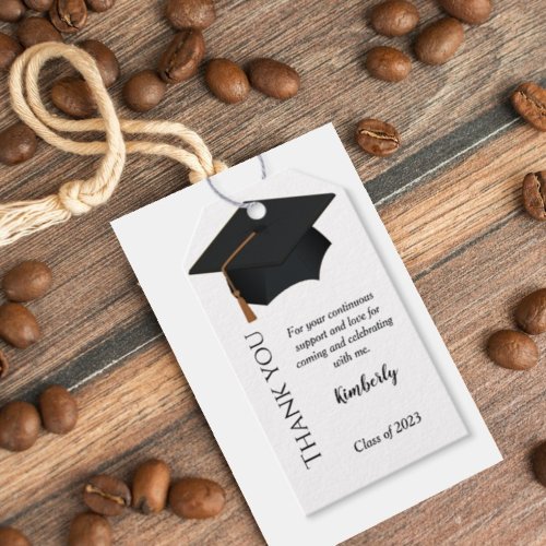 Modern  script thank you Graduation party Gift Gift Tags