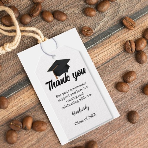 Modern  script thank you Graduation party Gift Gift Tags