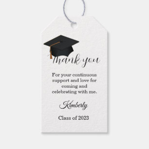 Modern script thank you Graduation party Gift Tags