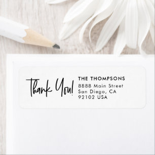 Modern Script Thank you Personalized Family Label
