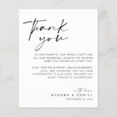 Modern Script Thank You Wedding Reception Card | Zazzle