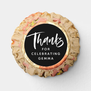 Modern script thanks black white personalized reese's peanut butter cups