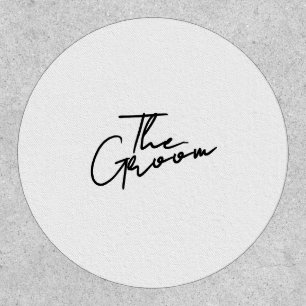Modern script the groom T-Shirt Patch