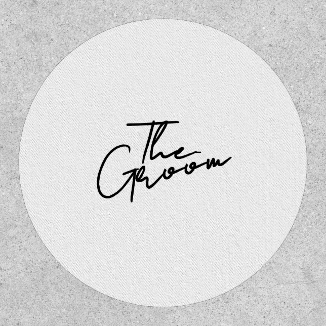 Modern script the groom T-Shirt Patch (Front)
