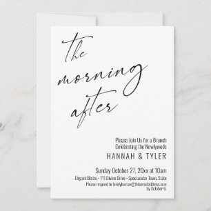Modern Script The Morning After Wedding Brunch Invitation