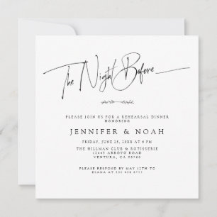 Modern Script The Night Before Invitation