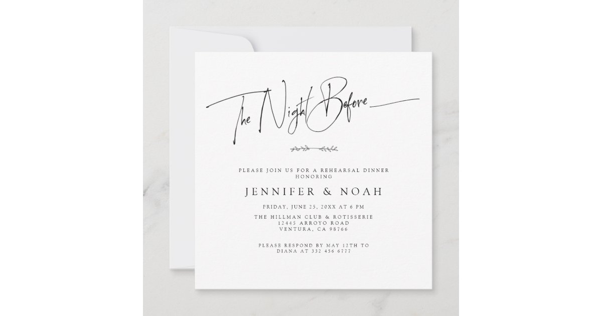 Modern Script The Night Before Invitation | Zazzle