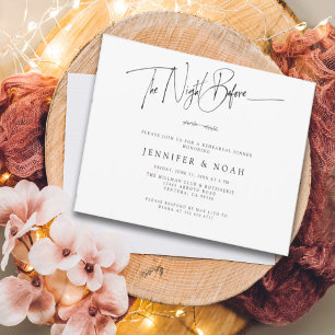 Modern Script The Night Before Rehearsal Dinner Invitation