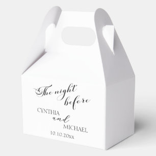 Modern Script 'the Night Before' Wedding Favor Boxes