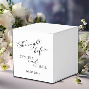 Modern Script 'the Night Before' Wedding Favor Boxes
