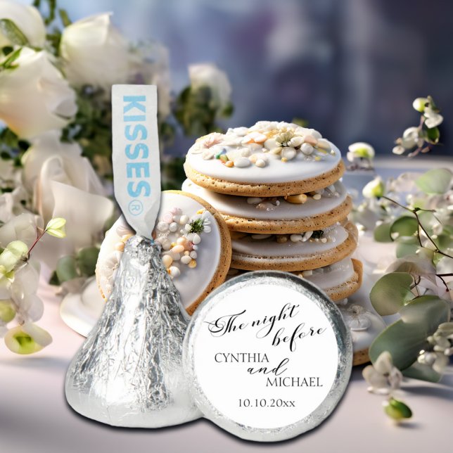 Modern Script 'the Night Before' Wedding Hershey®'s Kisses® (Creator Uploaded)