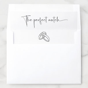 Modern Script The Perfect Match Wedding Shower Envelope Liner