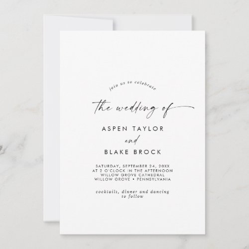 Modern Script The Wedding Of Invitation