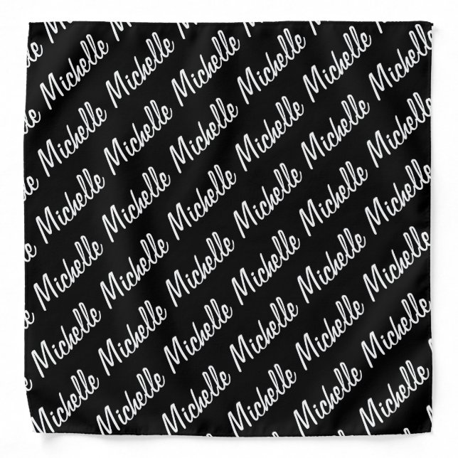 Modern Script Trendy Create Your Own Name Bandana (Front)