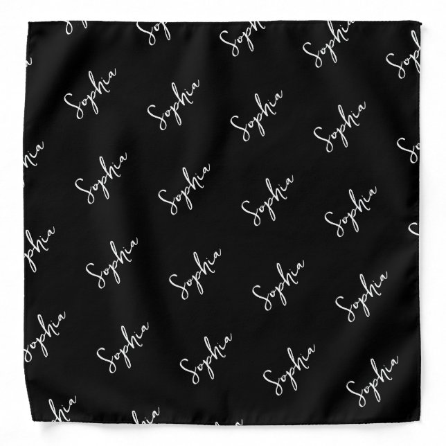 Modern Script Trendy Create Your Own Name Bandana (Front)