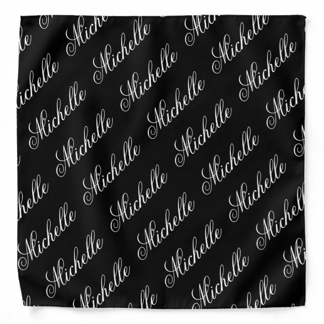 Modern Script Trendy Create Your Own Name Bandana (Front)