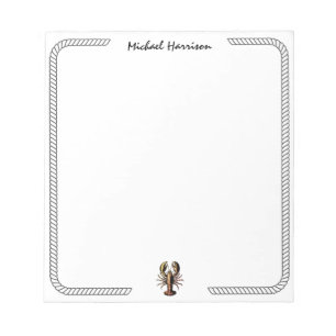 Modern Script Trendy vintage Lobster Personalized  Notepad