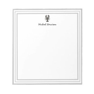 Modern Script Trendy vintage Lobster Personalized Notepad