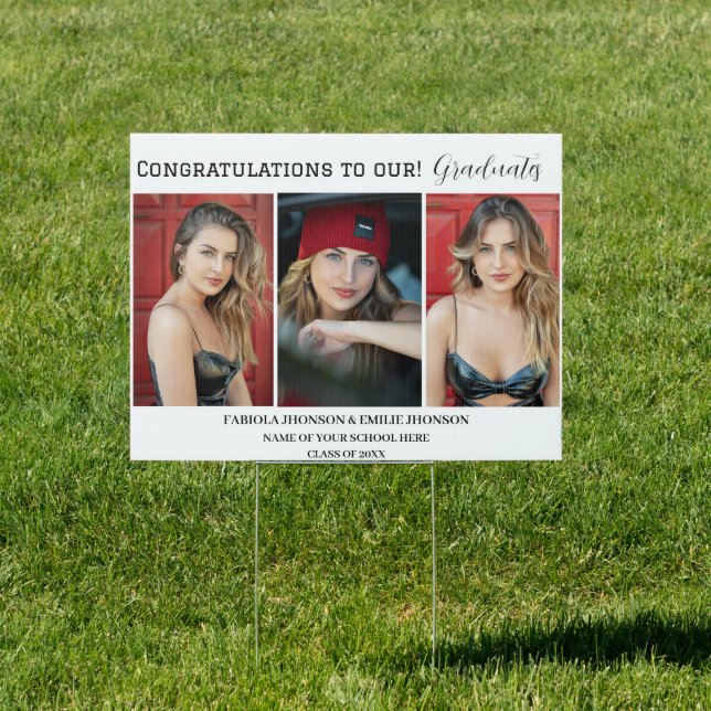 Modern script Twin graduation party Sign (Insitu)