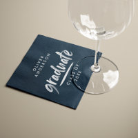 Modern script typography blue graduation party