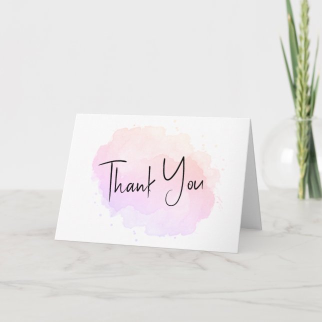 Modern Script Typography Bridal Shower Thank You Card (Front)
