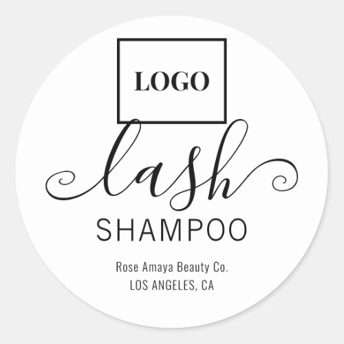 Modern Script Typography Chic Logo Beauty Product Classic Round Sticker