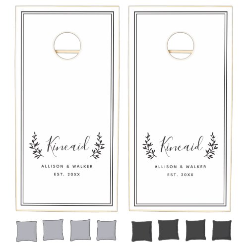 Modern Script Typography Elegant Wedding Cornhole Set